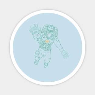 MHI Green Outline Spaceman Magnet